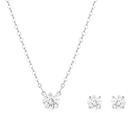 Swarovski Conjunto Attract Round- Baño de Rodio Swarovski Conjunto Attract Round- Baño de Rodio