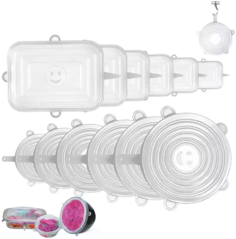 12 PCS Tapas Silicona Elásticas 12 PCS Tapas Silicona Elásticas
