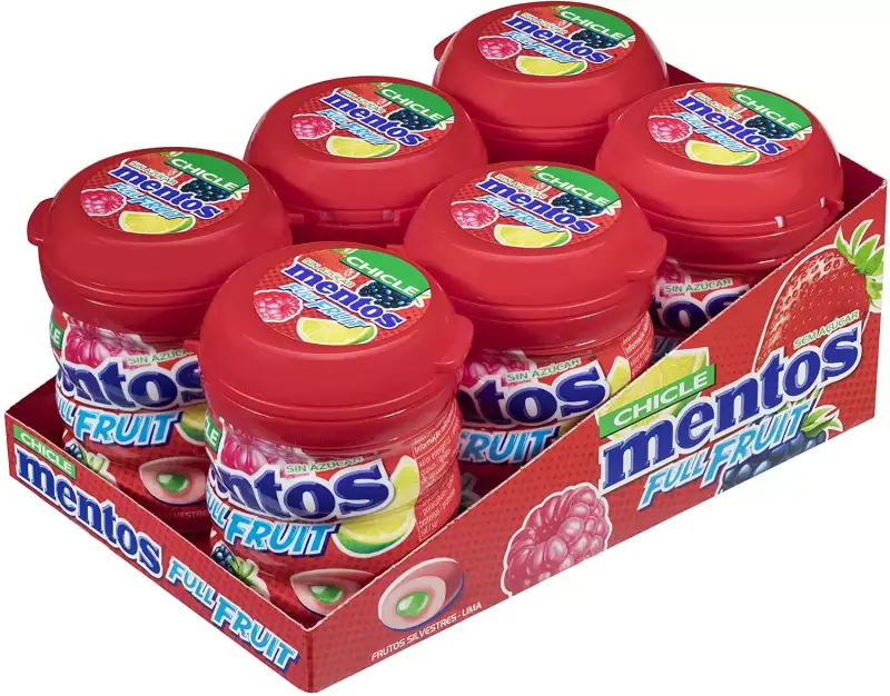 6 Botes de Chicles Mentos Sin Azúcar 6 Botes de Chicles Mentos Sin Azúcar