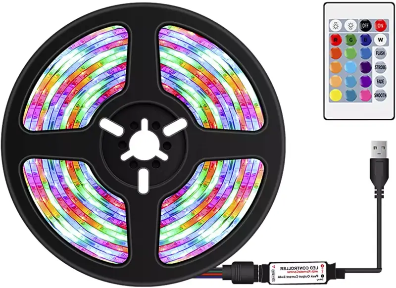 Tira LED 0.5m RGB + mando IR Tira LED 0.5m RGB + mando IR