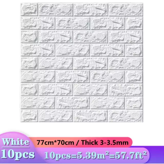 10 Pegatinas tipo ladrillo 3D 10 Pegatinas tipo ladrillo 3D