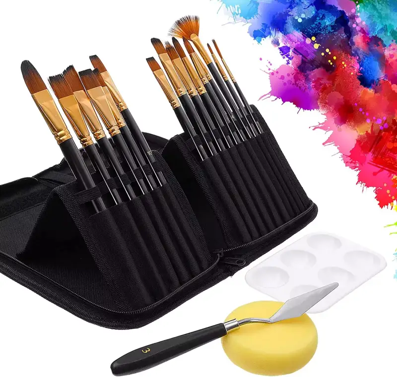Kit profesional 15 pinceles para pintar Kit profesional 15 pinceles para pintar