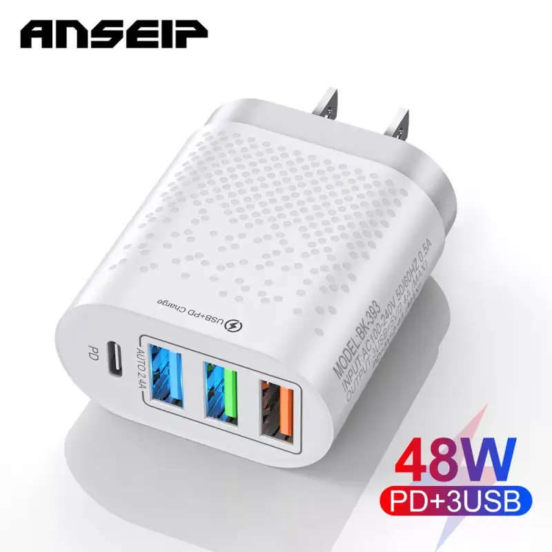 Cargador USB 4 tomas 48W Cargador USB 4 tomas 48W