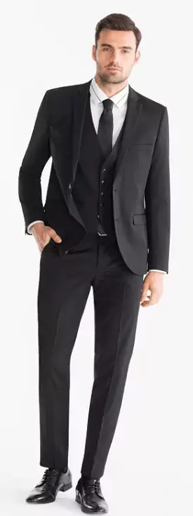 Traje - Slim Fit - 4 piezas Negro Traje - Slim Fit - 4 piezas Negro