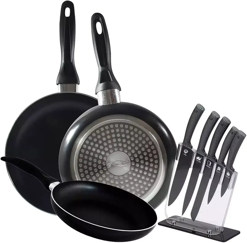 Juego de 3 sartenes + 6 Cuchillos de cocina + Tacoma San Ignacio Juego de 3 sartenes + 6 Cuchillos de cocina + Tacoma San Ignacio