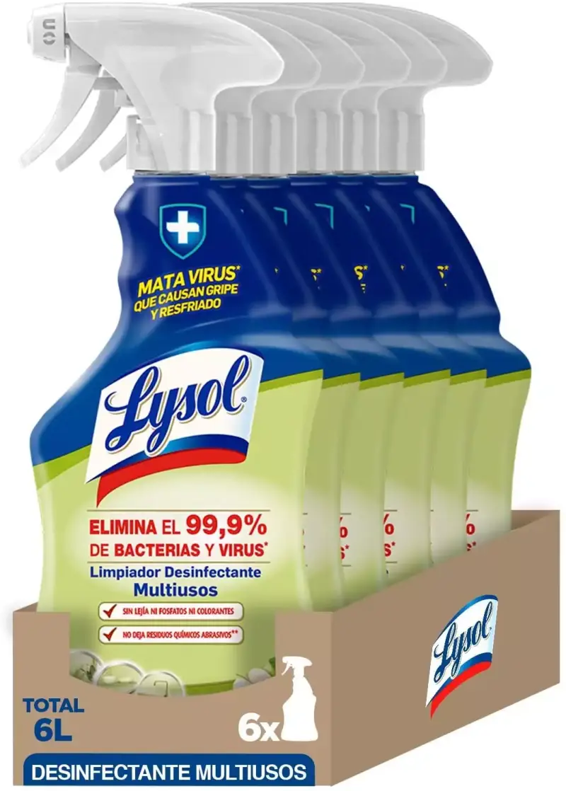 6x1L Spray desinfectante y limpiador multiusos Lysol 6x1L Spray desinfectante y limpiador multiusos Lysol
