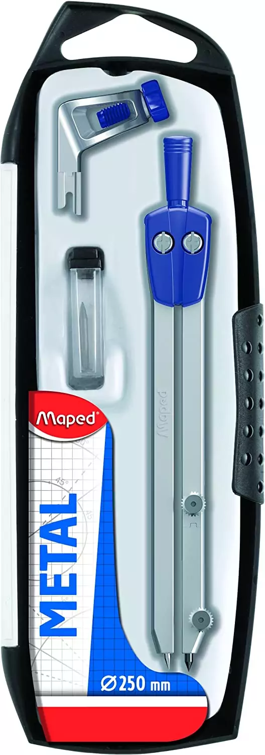 Pack de compás, abrazadera y estuche de minas Maped Pack de compás, abrazadera y estuche de minas Maped