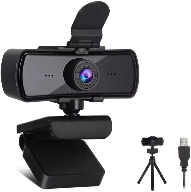 Webcam HD 2K con micrófono + trípode Webcam HD 2K con micrófono + trípode