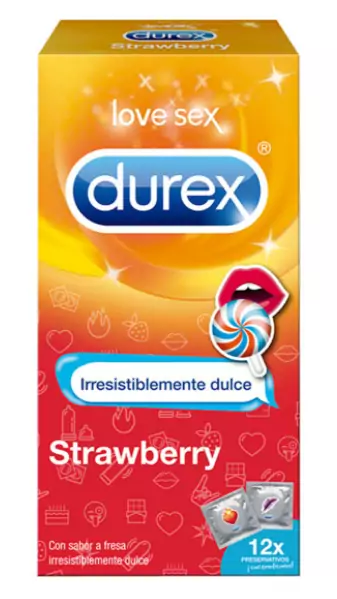12x Preservativos Durex Fresa Irresistiblemente Dulce 12x Preservativos Durex Fresa Irresistiblemente Dulce
