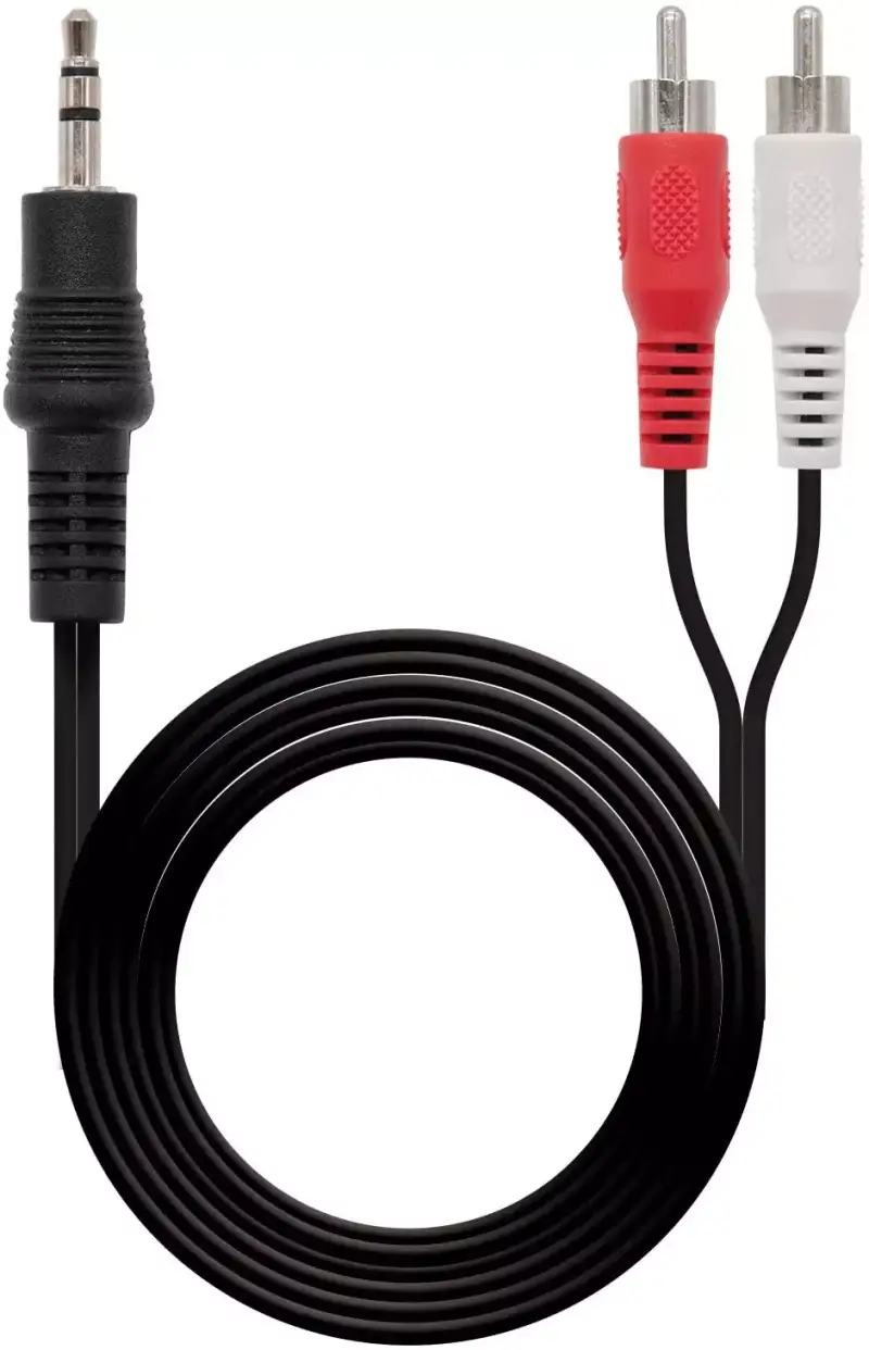Cable audio Jack 3.5” macho a 2 x RCA macho 1.5mts Cable audio Jack 3.5” macho a 2 x RCA macho 1.5mts