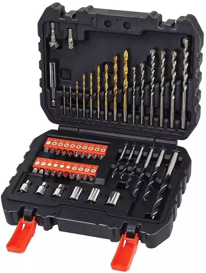 Set de 50 piezas con brocas y puntas para atornillar y taladrar Black&Decker Set de 50 piezas con brocas y puntas para atornillar y taladrar Black&Decker