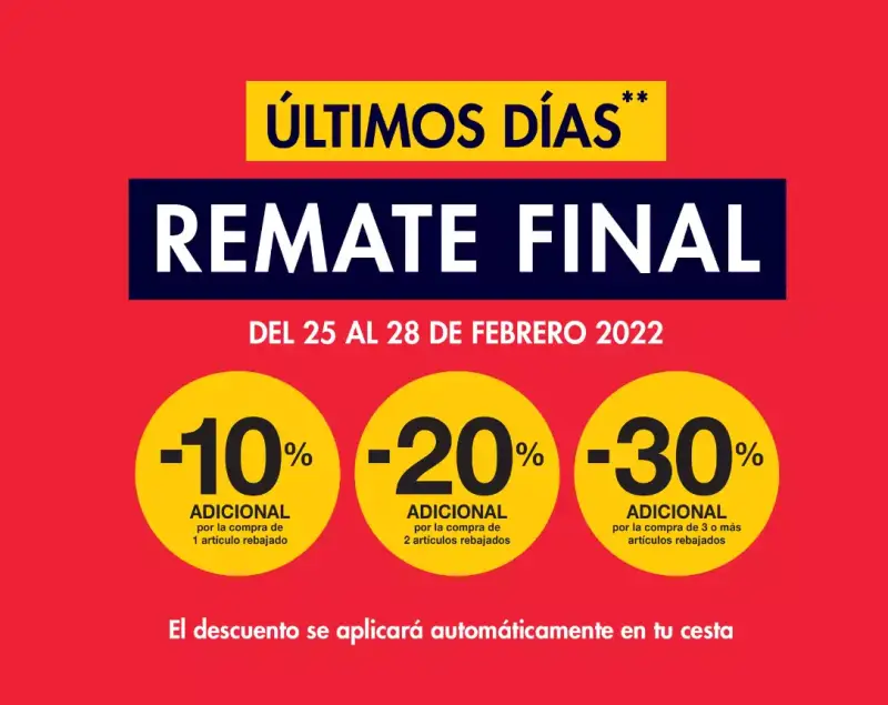 Hasta 70% Dto. + 30% EXTRA a partir 3ra ud. en Kiabi Hasta 70% Dto. + 30% EXTRA a partir 3ra ud. en Kiabi