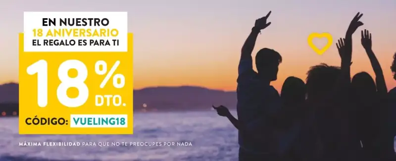 18% Dto. para volar entre el 15 de julio y el 31 de octubre 18% Dto. para volar entre el 15 de julio y el 31 de octubre