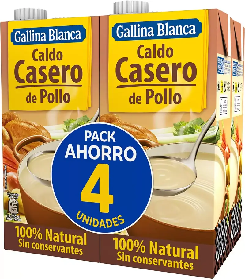 4x1L Caldo Casero de Pollo Gallina Blanca 4x1L Caldo Casero de Pollo Gallina Blanca
