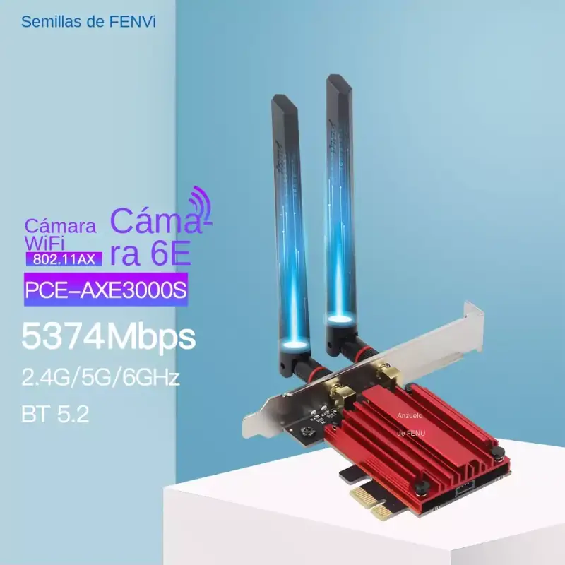 Adaptador PCI-E Wi-Fi 6E AX210 5374Mbps tri-band 2.4G/5G/6Ghz Adaptador PCI-E Wi-Fi 6E AX210 5374Mbps tri-band 2.4G/5G/6Ghz