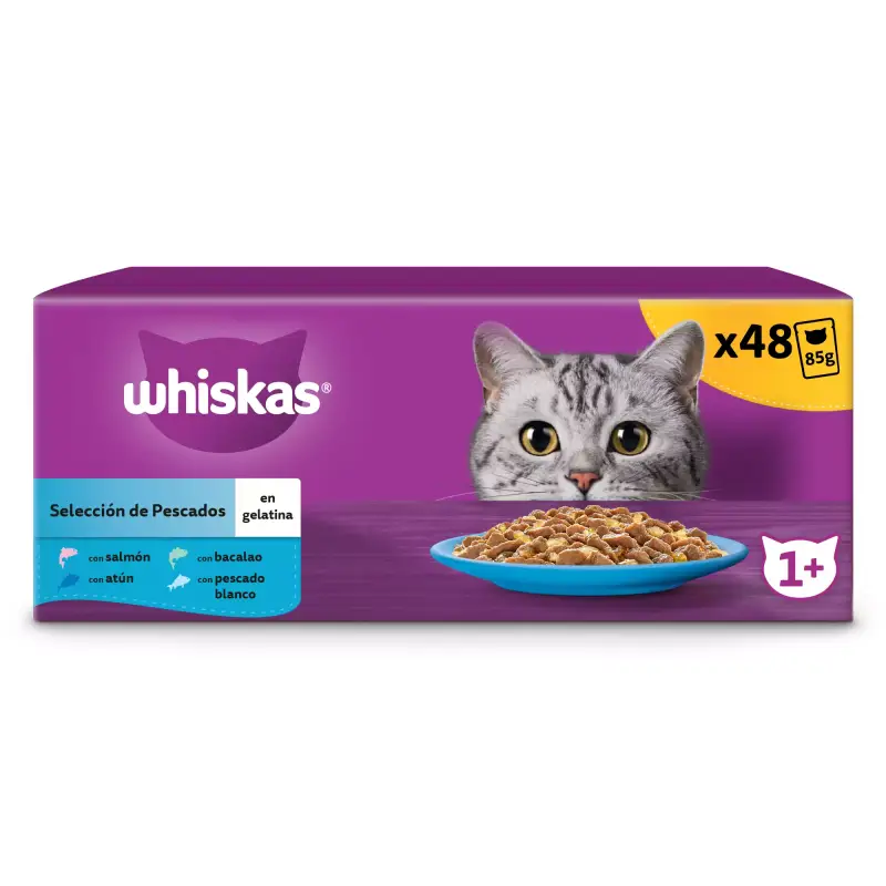 48x85g Bolsas de comida húmeda para gatos Whiskas 48x85g Bolsas de comida húmeda para gatos Whiskas