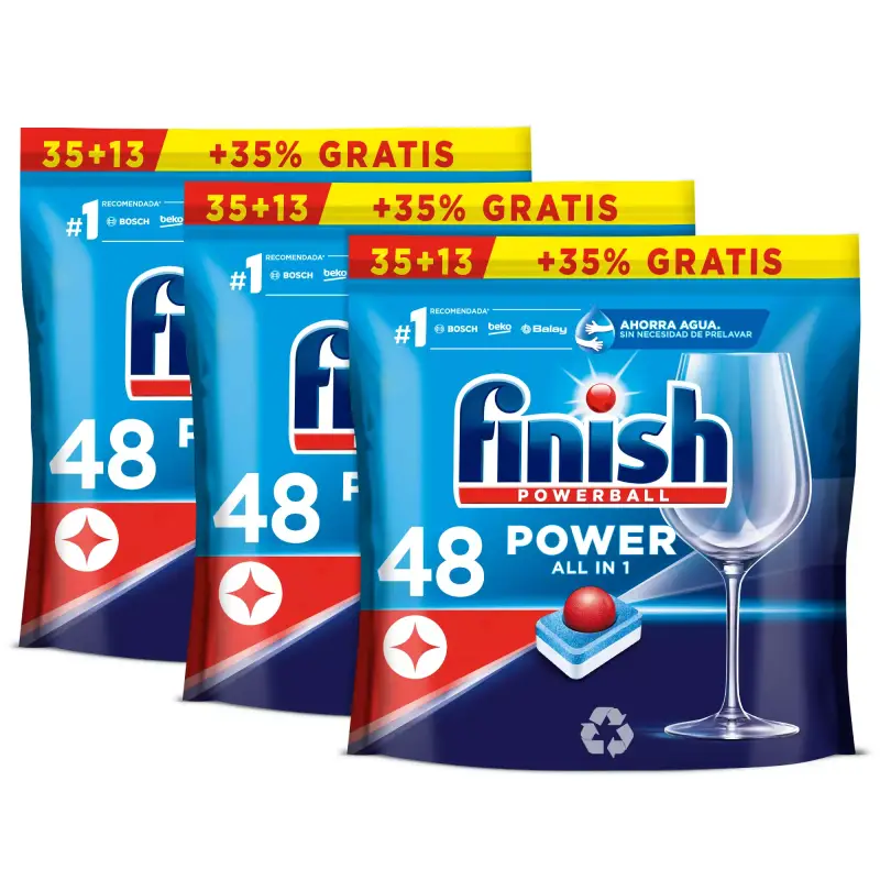 144 Pastillas de lavavajillas Finish Powerball All in 1 144 Pastillas de lavavajillas Finish Powerball All in 1