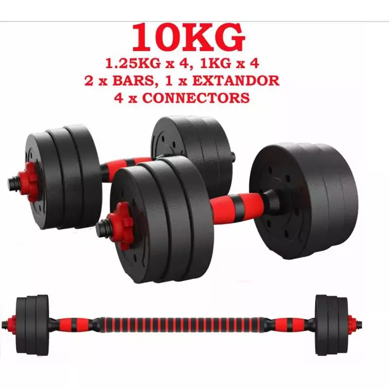 Juego de mancuernas ajustables 2 en 1 15Kg Juego de mancuernas ajustables 2 en 1 15Kg