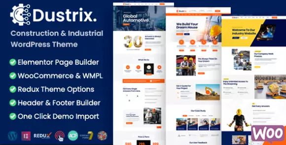 Preview image showing the Dustrix WordPress Theme