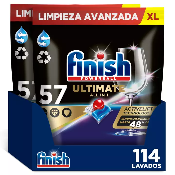 114 Cápsulas Lavavajillas Finish Powerball Ultimate All in 1 114 Cápsulas Lavavajillas Finish Powerball Ultimate All in 1