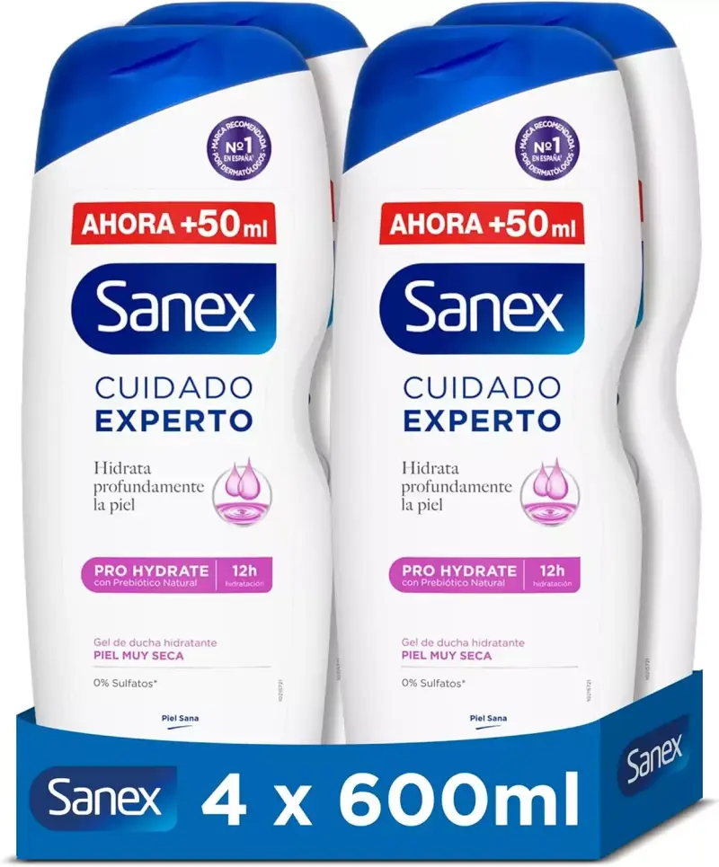 4x 600ml Gel Sanex Cuidado Experto Pro Hydrate 4x 600ml Gel Sanex Cuidado Experto Pro Hydrate
