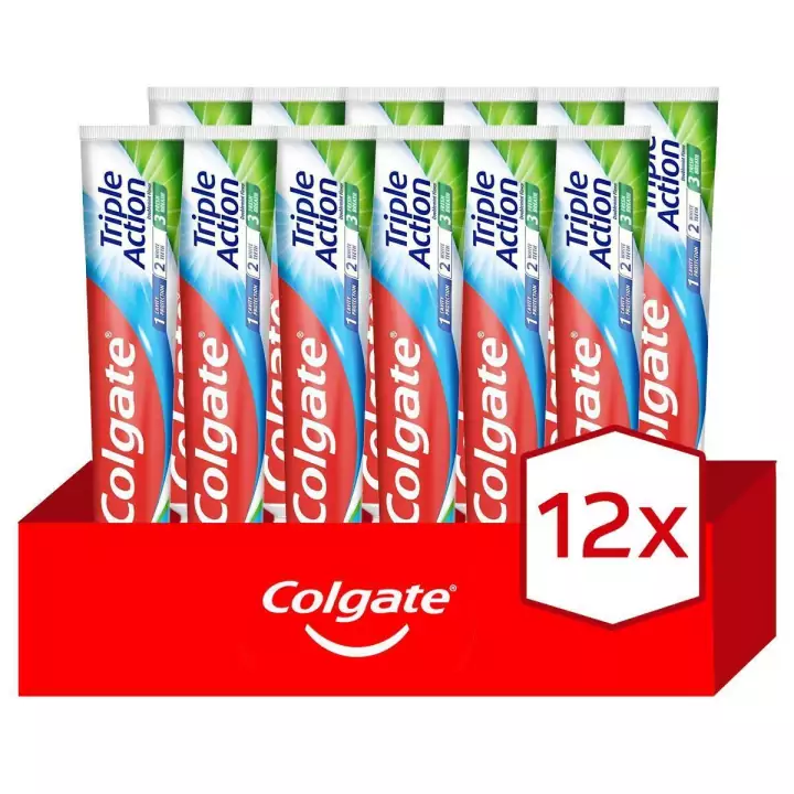 12x 75 ml Pasta de dientes Colgate Triple Action 12x 75 ml Pasta de dientes Colgate Triple Action