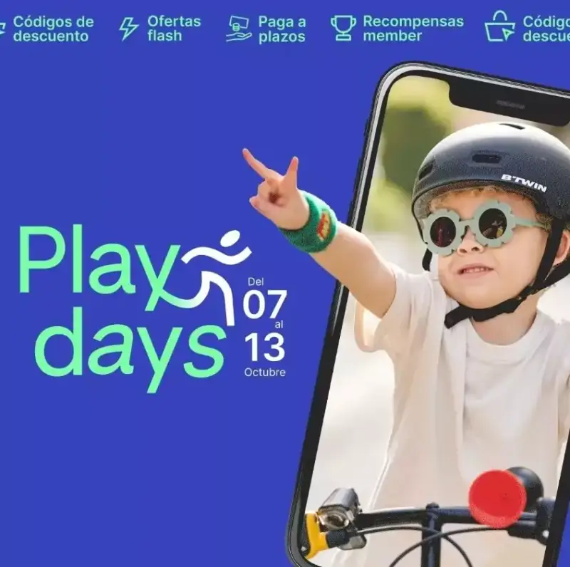 10% Dto. en compras +60€ en los Play Days Decathlon 10% Dto. en compras +60€ en los Play Days Decathlon