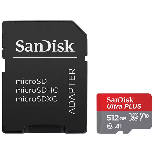 Tarjeta Micro SDXC SanDisk Ultra PLUS 512GB + Adaptador SD Tarjeta Micro SDXC SanDisk Ultra PLUS 512GB + Adaptador SD