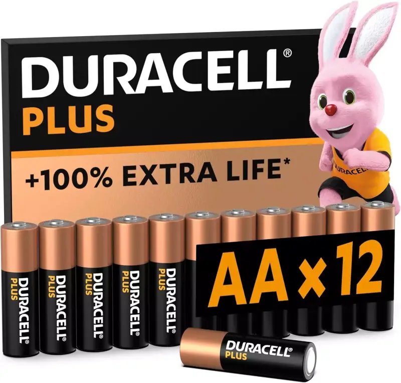 12 pilas alcalinas plus Duracell AA 12 pilas alcalinas plus Duracell AA