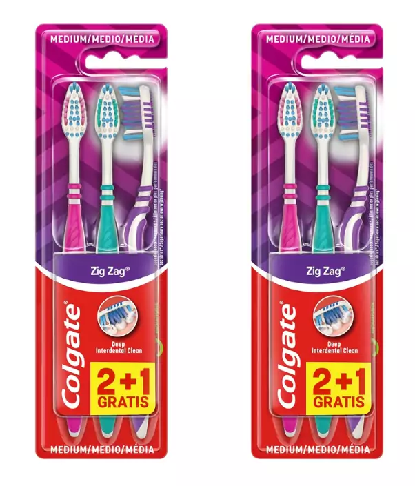 2x 3 Cepillos de dientes Colgate ZigZag 2x 3 Cepillos de dientes Colgate ZigZag