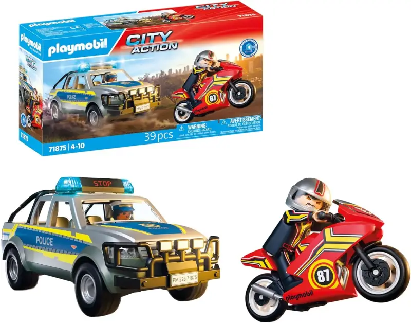 PLAYMOBIL Action Heroes Persecución con camioneta policial PLAYMOBIL Action Heroes Persecución con camioneta policial