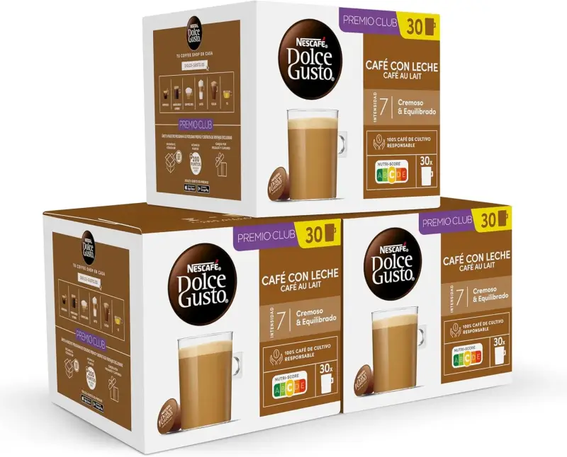 90 Cápsulas NESCAFÉ Dolce Gusto café con leche 90 Cápsulas NESCAFÉ Dolce Gusto café con leche