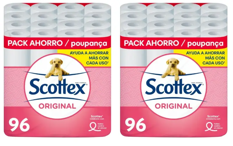 2x 96 Rollos de Papel Higiénico Scottex Original 2x 96 Rollos de Papel Higiénico Scottex Original