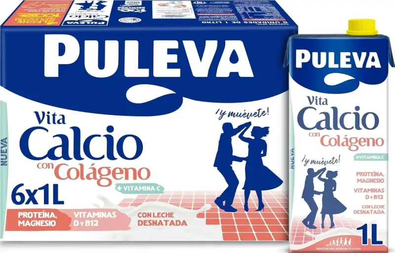 6x1L Leche con Calcio y Colágeno Desnatada Puleva 6x1L Leche con Calcio y Colágeno Desnatada Puleva