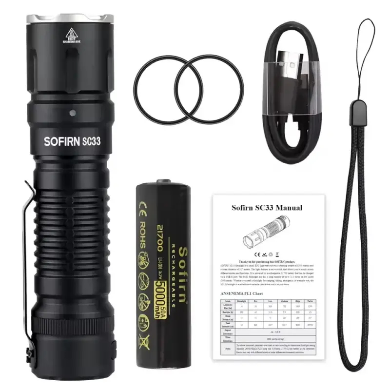 Linterna LED Sofirn SC33 XHP70.3 HI Táctica de 5200lm Linterna LED Sofirn SC33 XHP70.3 HI Táctica de 5200lm