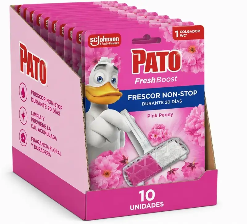 Pack 10 Colgadores Pato Fresh Boost Colgador WC Floral Pink Peony Pack 10 Colgadores Pato Fresh Boost Colgador WC Floral Pink Peony