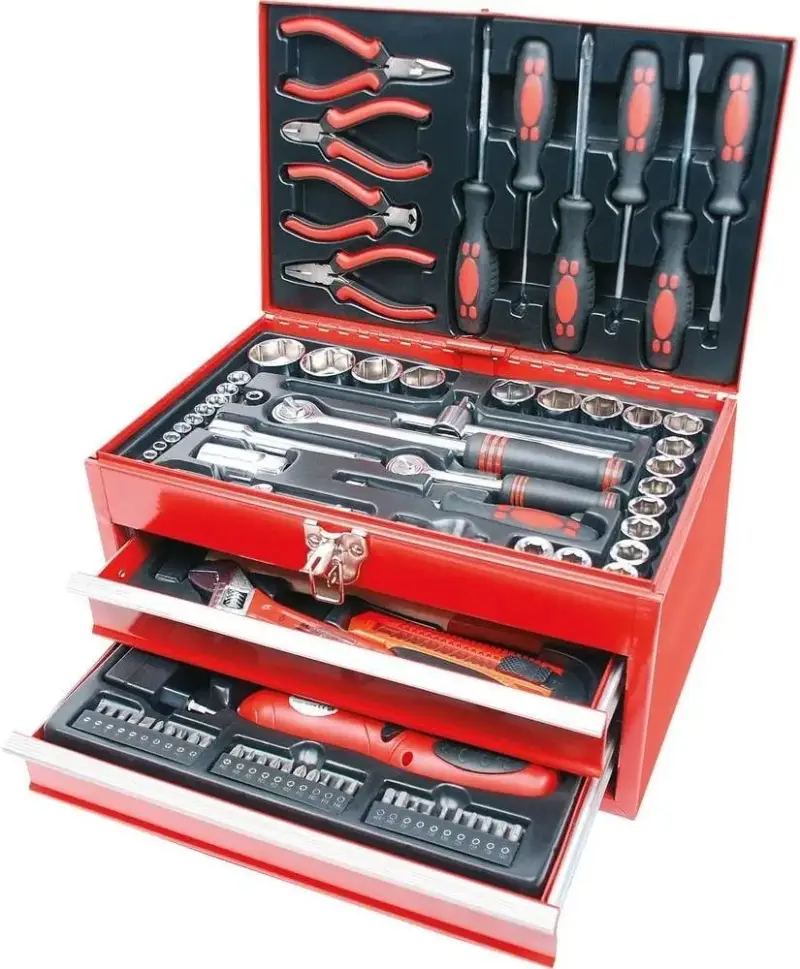 Caja de herramientas equipada de 155 piezas Mannesmann Caja de herramientas equipada de 155 piezas Mannesmann