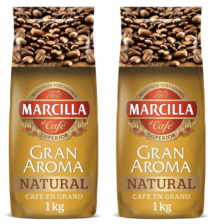 2x 1kg Café en grano Natural Gran Aroma Marcilla 2x 1kg Café en grano Natural Gran Aroma Marcilla