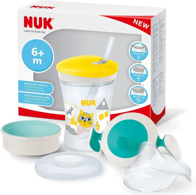 Set de vasos infantiles NUK 3 en 1 Set de vasos infantiles NUK 3 en 1