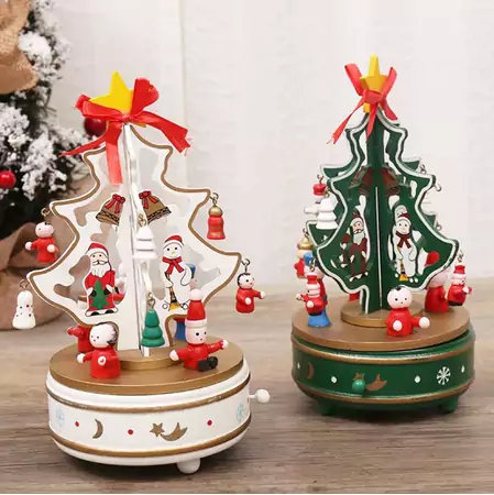 caja de música de madera X-mas caja de música de madera X-mas
