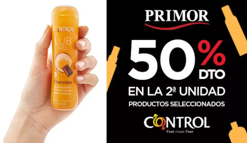 50% de descuento en la 2ª unidad de productos Control 50% de descuento en la 2ª unidad de productos Control