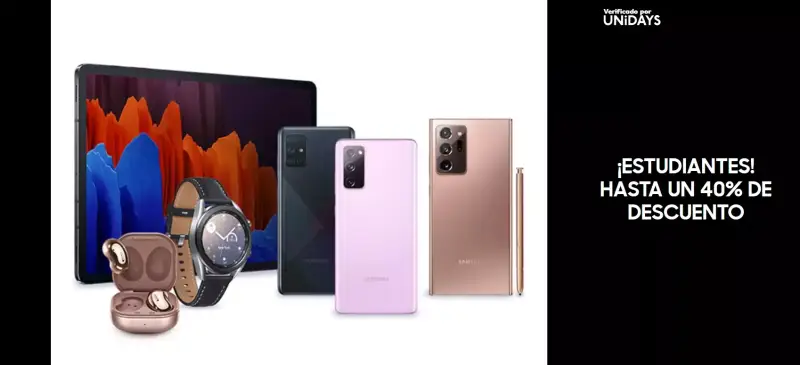 Hasta un 40% de descuento en Samsung para estudiantes Hasta un 40% de descuento en Samsung para estudiantes