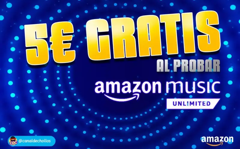 5€ GRATIS al probar Amazon Music Unlimited (Cuentas Seleccionadas) 5€ GRATIS al probar Amazon Music Unlimited (Cuentas Seleccionadas)