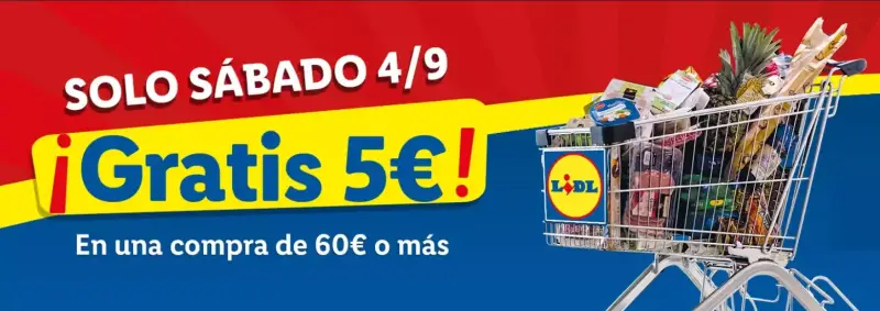5€ Gratis por compras superiores a 60€ en el Lidl 5€ Gratis por compras superiores a 60€ en el Lidl