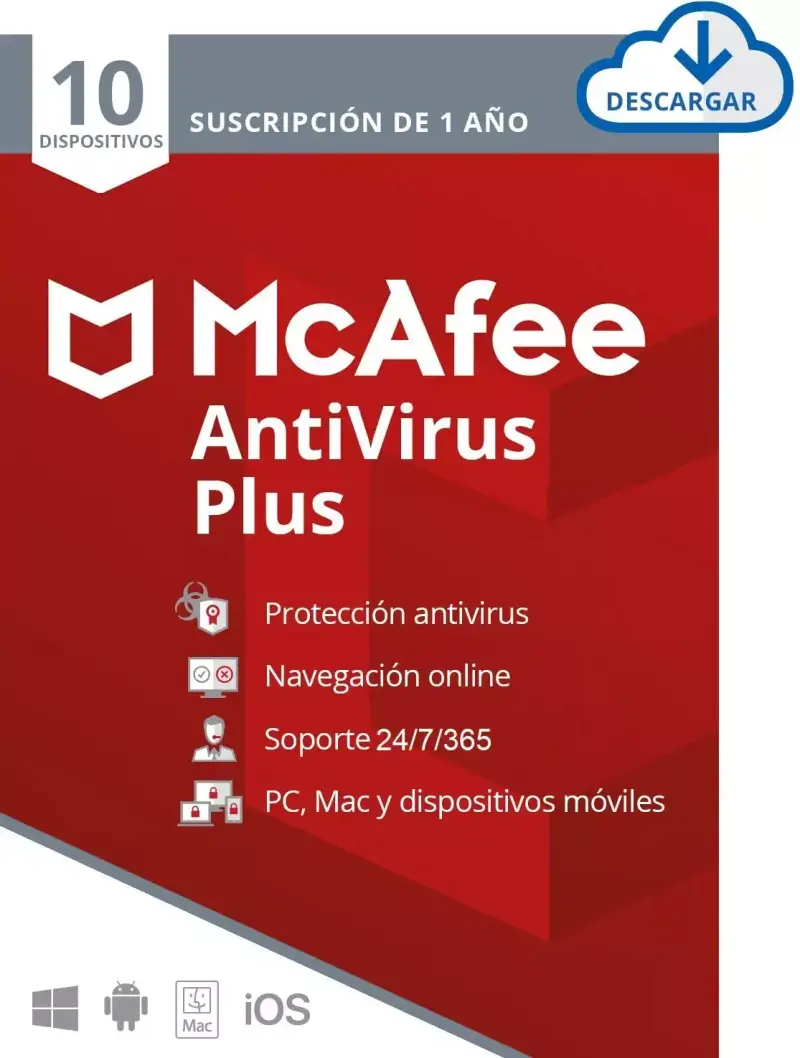 Suscripción de 1 año Antivirus McAfee Plus 2021 Suscripción de 1 año Antivirus McAfee Plus 2021