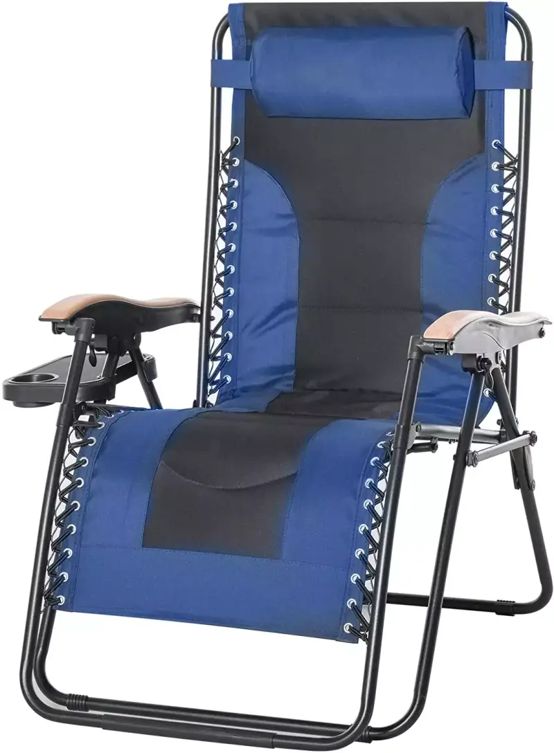 Outsunny Tumbona plegable y reclinable de acero Outsunny Tumbona plegable y reclinable de acero