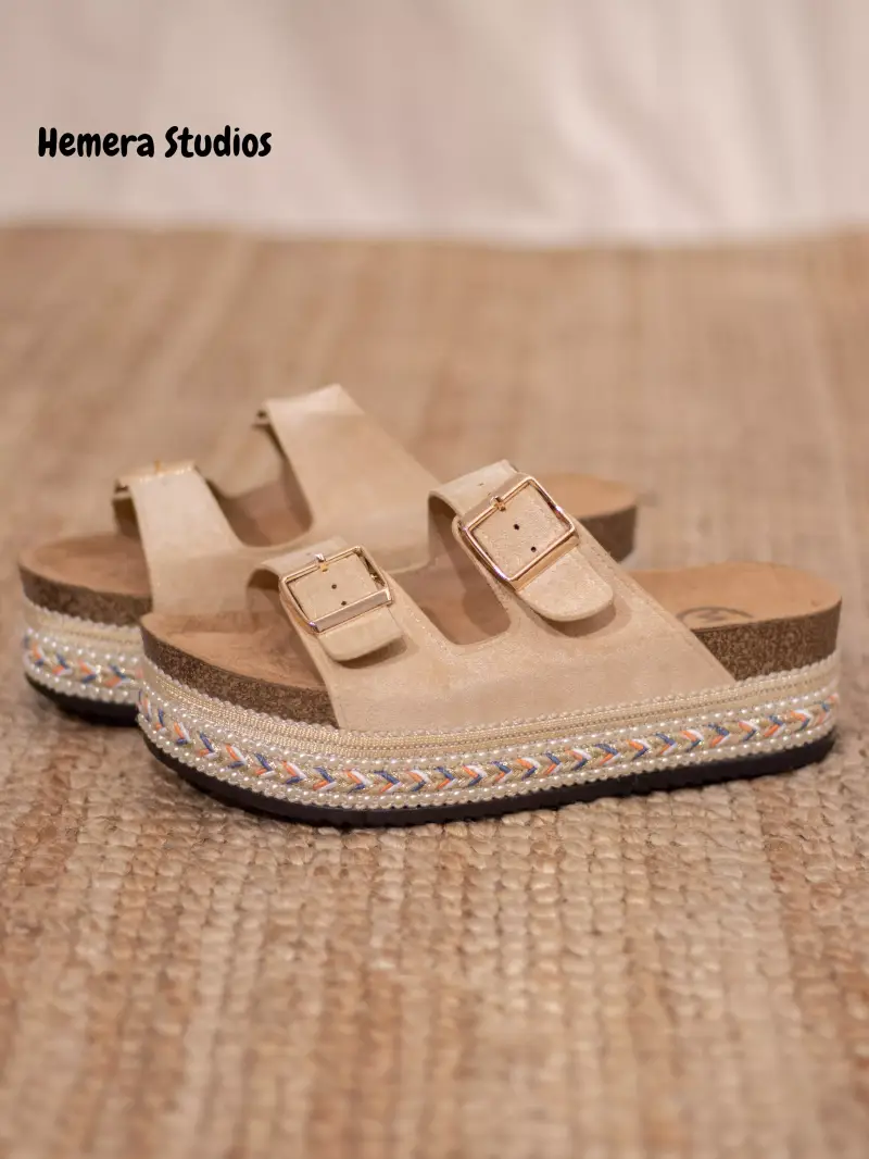 Sandalias planas con plataforma de mujer Sandalias planas con plataforma de mujer
