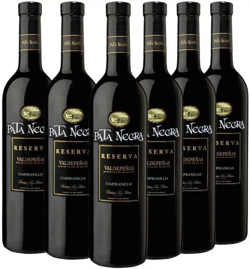 6 botellas de vino tinto Pata Negra 6 botellas de vino tinto Pata Negra