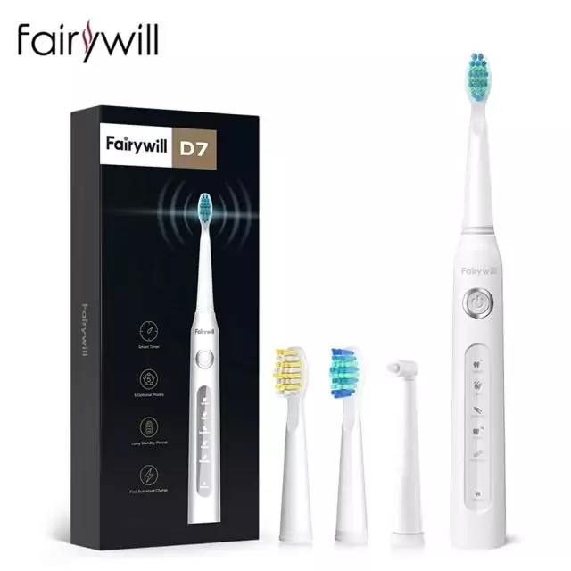 Cepillo de dientes eléctrico FairyWill D7 + 4 Recambios Cepillo de dientes eléctrico FairyWill D7 + 4 Recambios