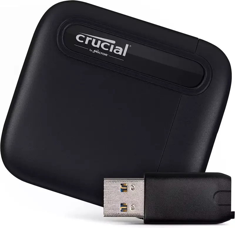 SSD Externo Crucial X6 1TB USB-C + Adaptador USB-C a USB-A SSD Externo Crucial X6 1TB USB-C + Adaptador USB-C a USB-A